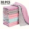 high quality30pcs Microfiber Cleaning Cloths - Dual-Sided Soft Non-Abrasive Pastel Pink, Mint Green, Lavender & Gray Rags - Reusable Multi-Purpose
