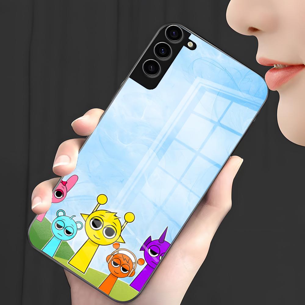 Cartoon-Spiel Sprunki Handyhülle Für Samsung A25 A13 A33 5G A54 A36 A35 A56 A52 A14 Stoßfeste Glasabdeckung