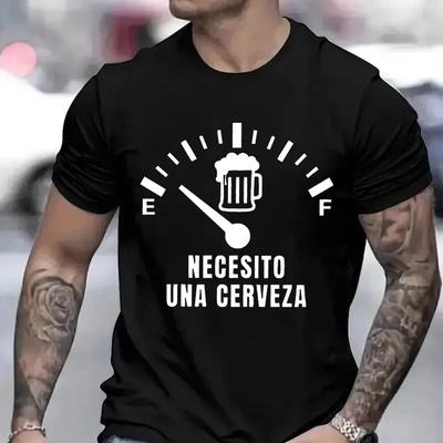 Herren Street T-Shirt Necesito Una Cerveza Aufgedruckte Kleidung Männliche Oberteile T-Shirts Lässige Sommer Mode Baumwolle Kurzarm Sweatshirt