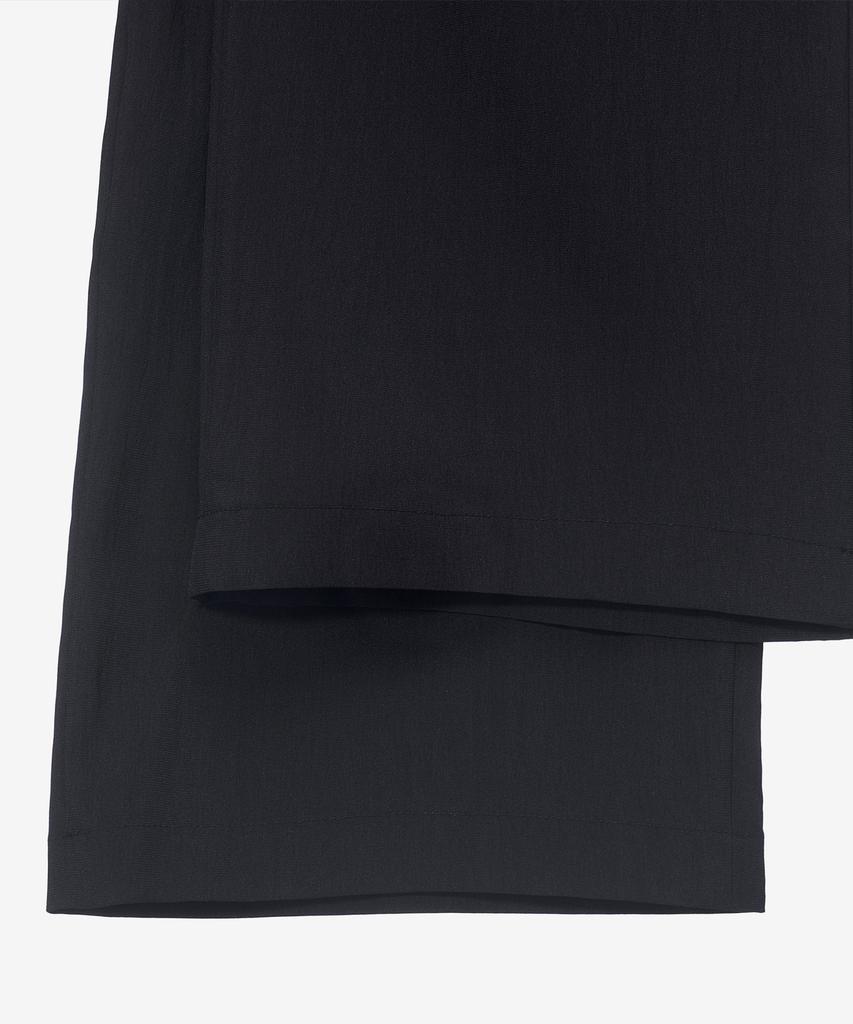 MINDBRIDGE [Couture] Black Wide Single-Pleat Washered String Full Elastic Waist Pants