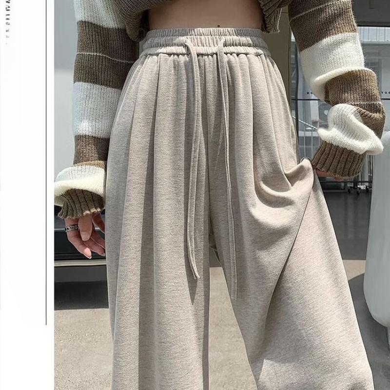 Pantaloni noi de toamnă-primăvară pentru femei, pantaloni leneși cu talie înaltă, casual, cu drapaj, versatili, cu picior drept