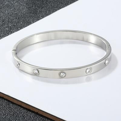 Retro Diamond Patterned Wristband Fashion Simple Bracelet Buckle Full Bracelet Jewelry