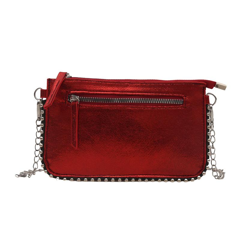 New Temperament Fashion Design Solid Color Retro Fresh Texture Shoulder Envelope Bag Chain Messenger Bag