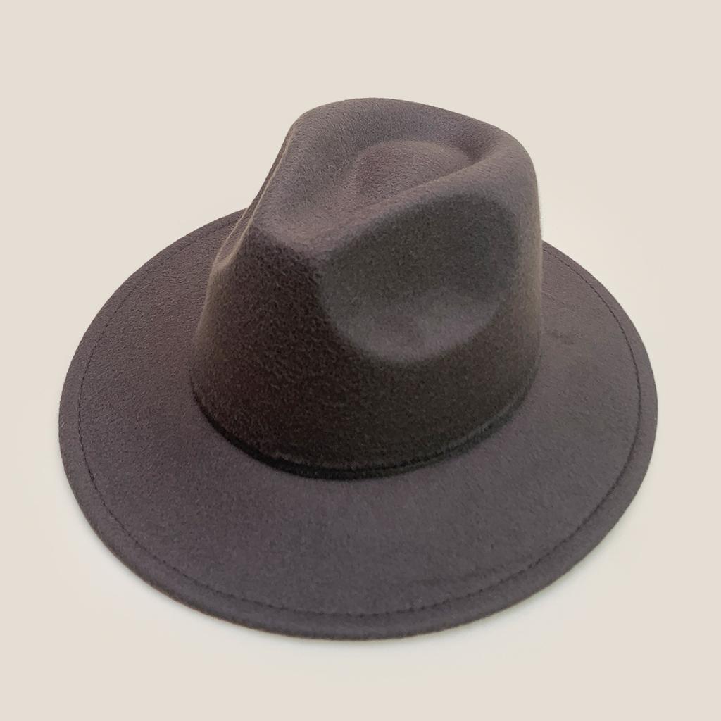 British Retro Gentleman Solid Color Cowboy Hat Men'S And Women'S Sunshade Flat Brim Foreign Style Casual Jazz Hat