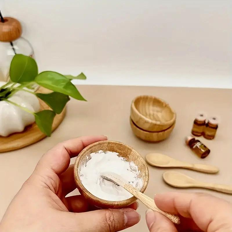 Mini-Größe Bambus DIY Gesichtsmasken-Mischschale mit Löffel Aromatherapie-Schalen-Set Massageöl Gesichtspflege Make-up Werkzeugsets Zubehör