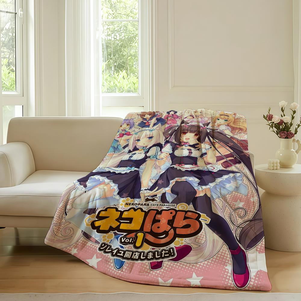 Anime cute Nekopara Blanket For Sofa Office Bed Plane Travel Sleep Read Relax Camping Soft And Warm