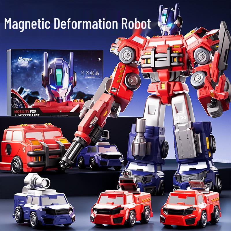 Magnetic Deformation Toy Car & Robot Assembly