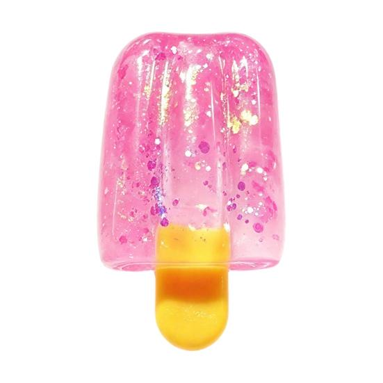 xiaobudian Glitter Ice Stick Squeeze Toy, Stress Relief Simulation Cream Sensory Slow Rising Lolly Fidget Toy for Kids Adults