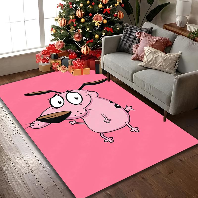 Courage the Cowardly Dog Rug Ideal for Reading Room, Multi-purpose Office Chair Sofa Carpet, Anti-slip Printed Home Area Rug