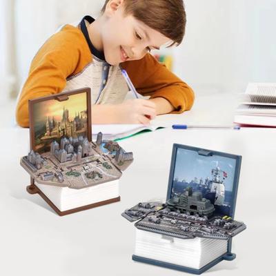 Mini 3D Folding Book Keychain Popping Miniature World Hanging Decoration Tiny