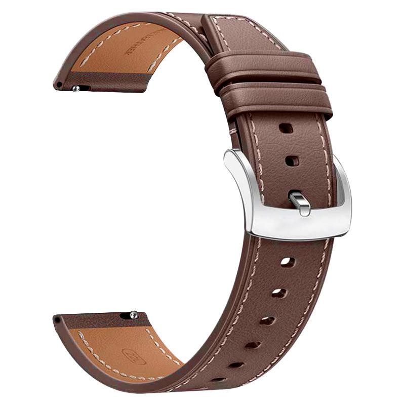 Genuine Leather Watch Strap with Flat Pin Buckle for Huawei GT5/4/3 Pro, 22/20/18mm