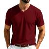 Camiseta de manga corta con cuello en V para hombre para uso casual diario en verano