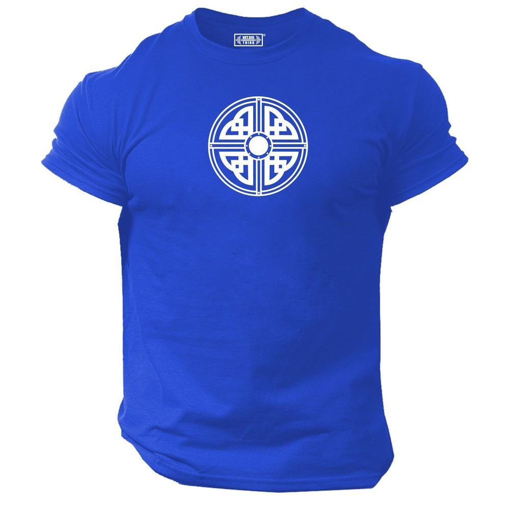 Vikings Shield T Shirt Gym Clothing Bodybuilding Workout Thor Odin Gymwear Top