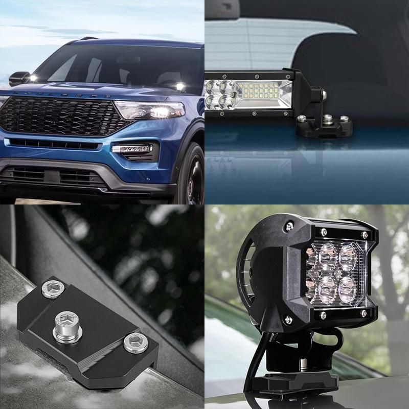 Led Car Lights Bracket Car Hood Mounting Holder Light Work Bar Led Mount Clamp Universal Black Red White for Off Road 4x4 Auto