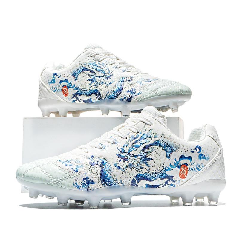 

Обработка сломанных ногтей футбольной обуви Профессиональная противоскользящая тренировочная обувь Футбольная обувь высокого качества 46 белый