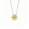 S925 Sterling Silver Natural Topaz December Birthstone Necklace, Simple Versatile Clavicle Chain