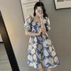 Women's 2023 Mid-Length French Fashion Puff Sleeve Print Dress