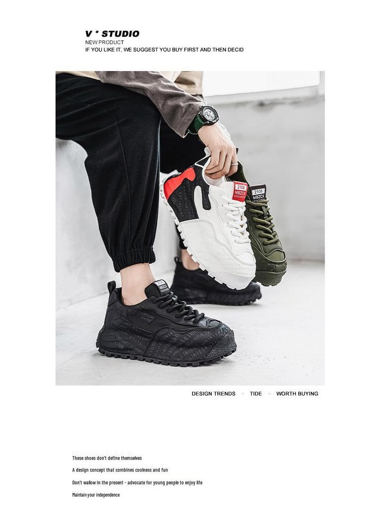 Sneakers décontractées de sport d'été tendance haut de gamme pour hommes avec rehausse invisible