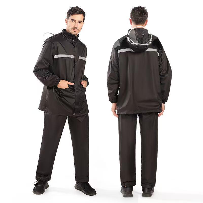 Reflective Waterproof Raincoat & Pants Set for Adults - Outdoor Protective Rainwear