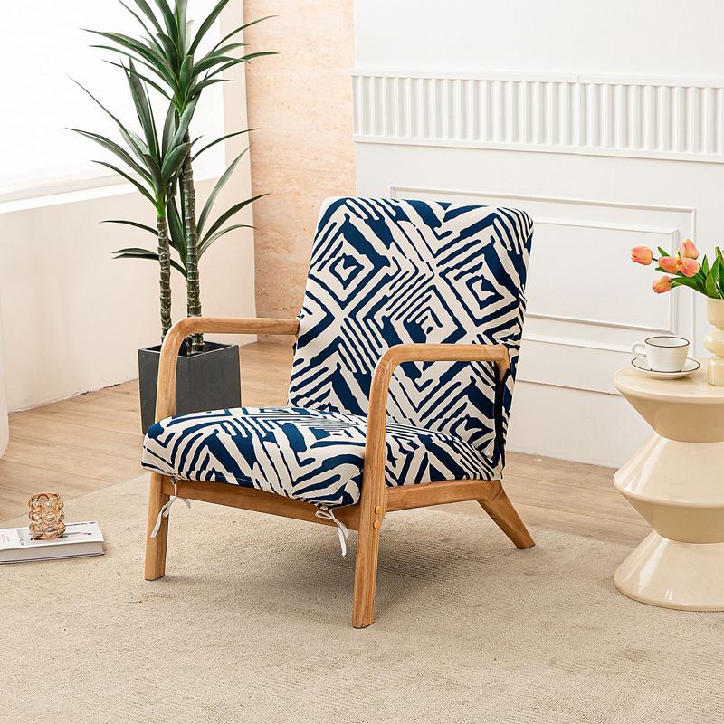 Home Decor Armchair Slipcover Elastic Chair Cover Zipper Stretch Wooden Arm Chair Cover Protector Removable Seat Cover