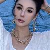 Tooxika Vintage High Feeling Thick Chain Textured Cuban Chain Necklace Heavy Streetwear Collarbone Chain