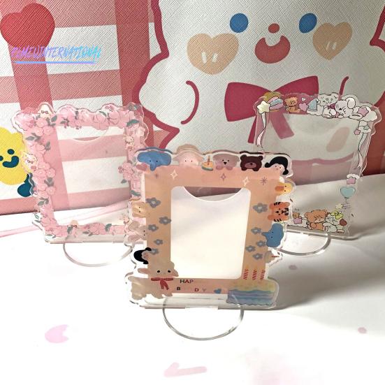 Skiltstativ Ornament - Akryl med uregelmessig bølgekant, Omgivende blomstermønster, 3-tommers album fotokortstativ, Husholdningsbruk