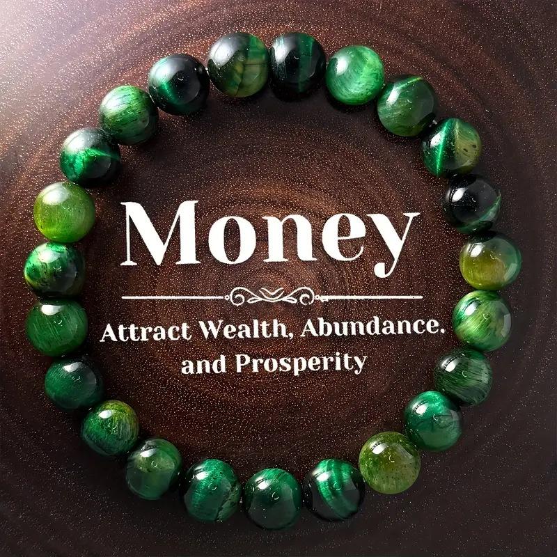 Bracelet, Rose Red, Purple, Green, Yellow, Tiger Eye Stone Bracelet
