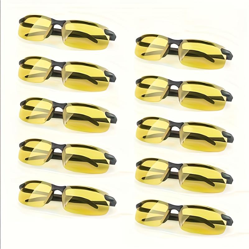 

10pcs Night Vision Yellow Lens Anti-Glare Goggle Night Driving Sunglasses Eyewear UV400