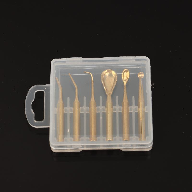 6 Pcs/Box Dental Electric Waxer Tips Dental Wax Carving Knife Pen Pencil Copper Tips For Lab