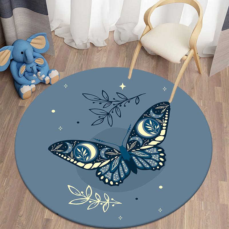 Home Decor Floor Mats Boho Print Round Rug Living Room Bedroom Kids Room Floor Mats Decor Soft Kids Mat