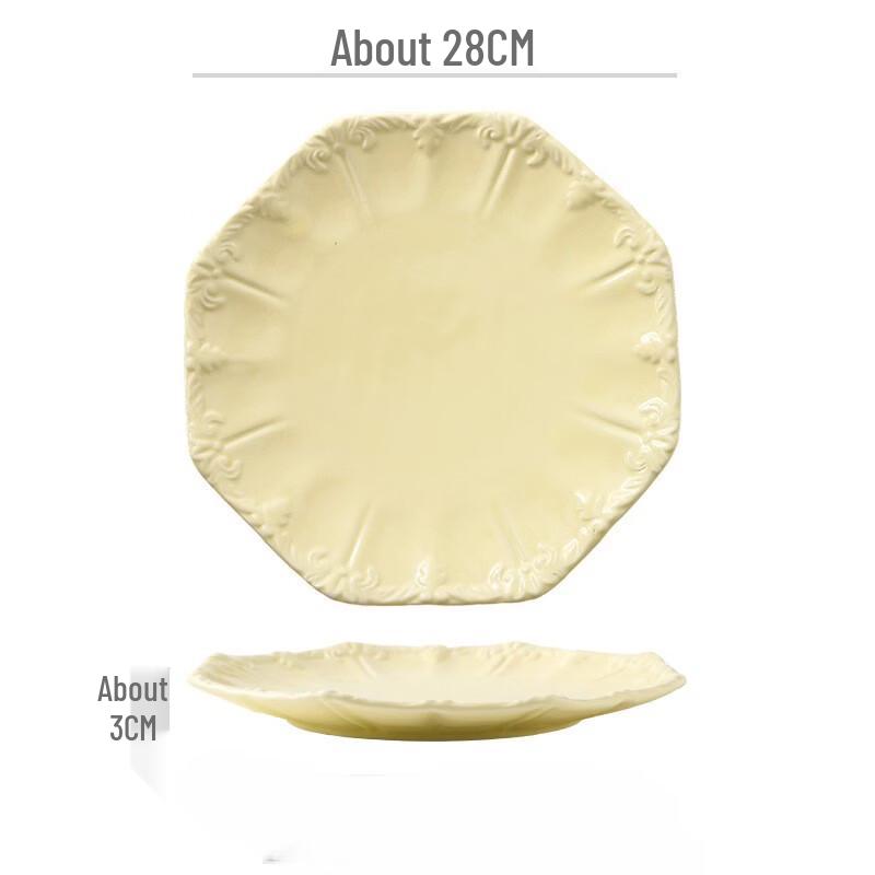 Vintage Embossed Ceramic Dinner Plate Set