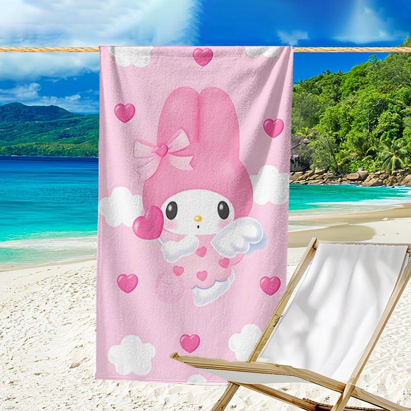 Proof Beach Towel with a Sanrio My Melody2 Pattern - Soft,absorbent,quick-drying,machine Washable - Perfect for Swimming,camping,bathing