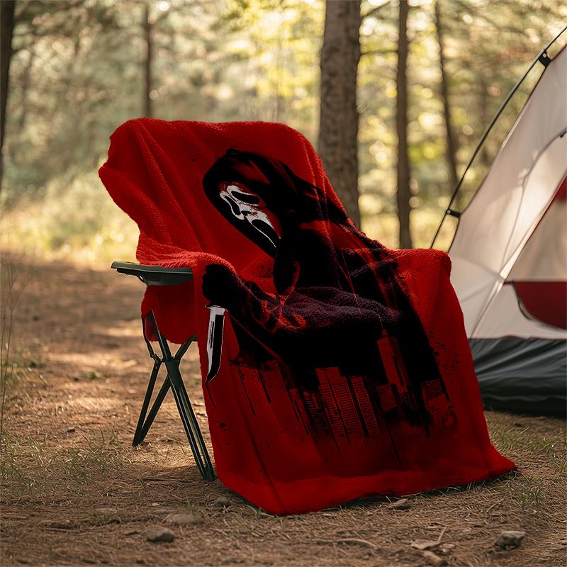 Coperta stampata a tema horror di Halloween - Perfetta per divano, letto, viaggi e uso all'aperto | Lavabile in lavatrice, accogliente e resistente.