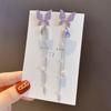 A Two-wear Long Tassel Super Fairy Earrings, Silver Needle Retro Super Fairy Purple Butterfly Earrings, Ear Jewelry.