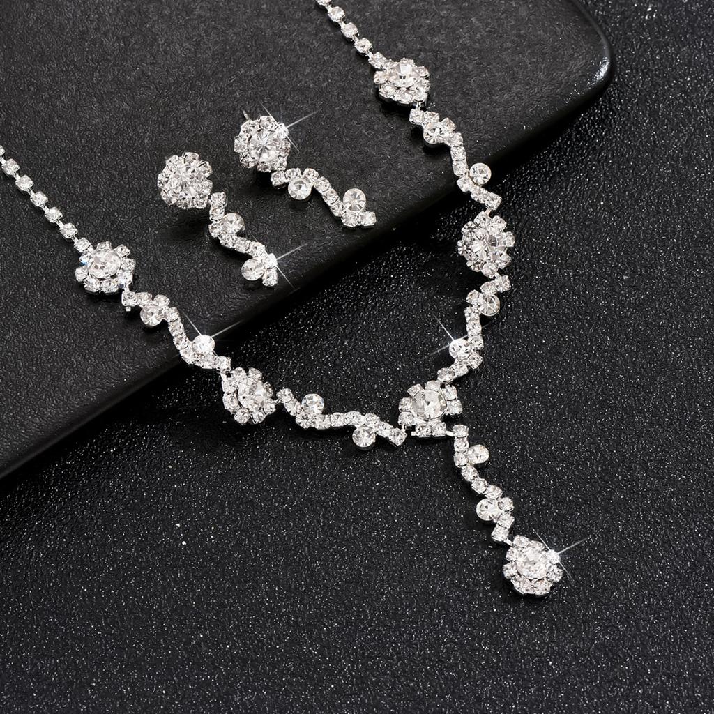 Luxury High-End Sparkling Rhinestone Necklace, Women'S Versatile Two-Piece Necklace