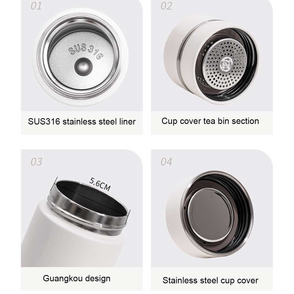 Men Vacuum Portable Replacement Wide Mouth Solid Color 280ml Home Office Vacuums Water Bottle Flask Gift with Tea Filter