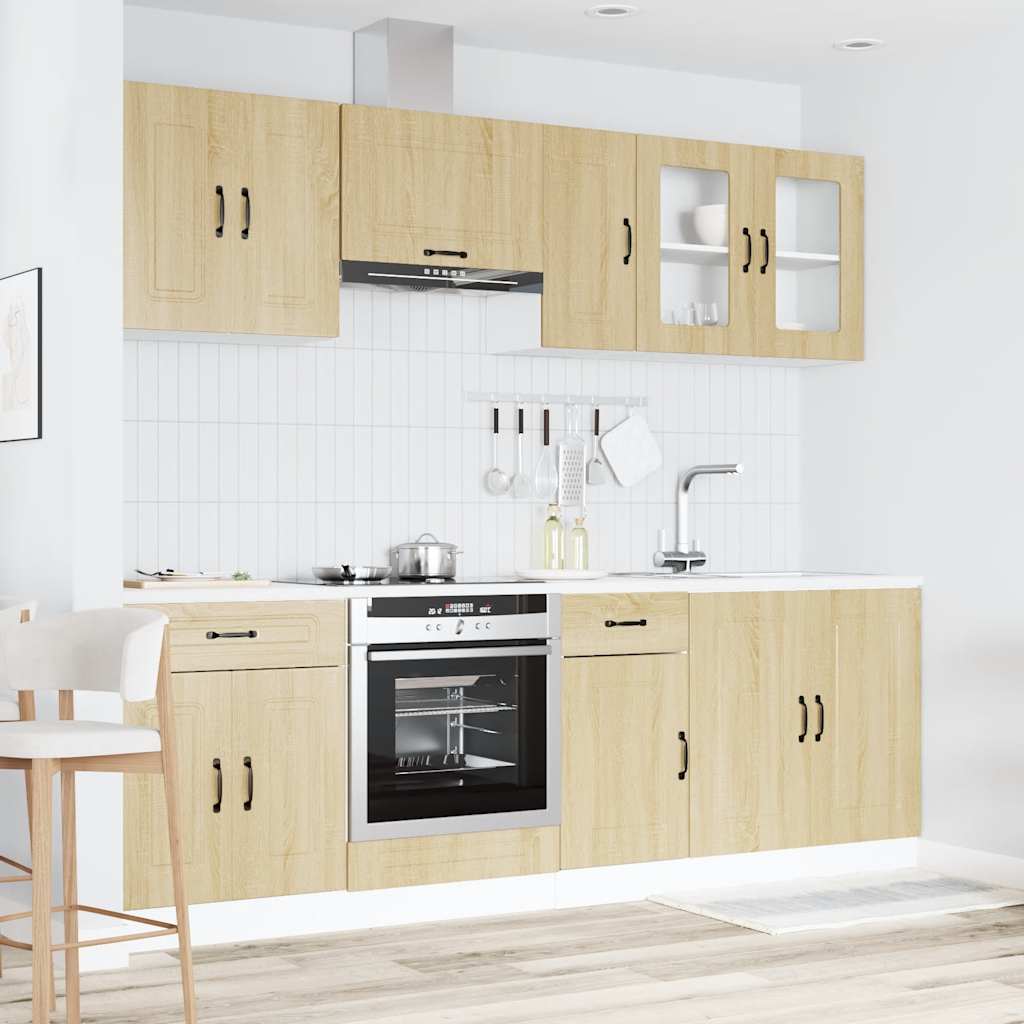 Kitchen Cabinet Set, Kalmar, 8-Piece, Sonoma Oak