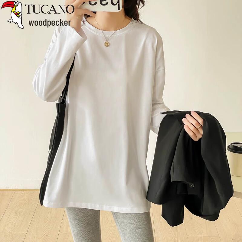 Woodpecker Women s Loose Fit Mid-Length Long Sleeve T-Shirt M
