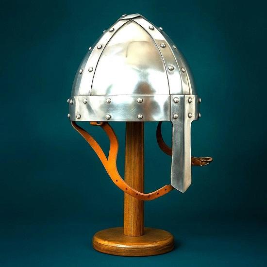 

Handmade Norman Viking Helmet 18 Gauge Steel Medieval Armor, LARP SCA Cosplay