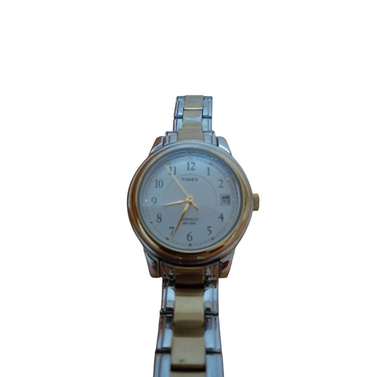 TIMEX Timex watch quartz gold silver working item! Battery has been replaced with a new one.