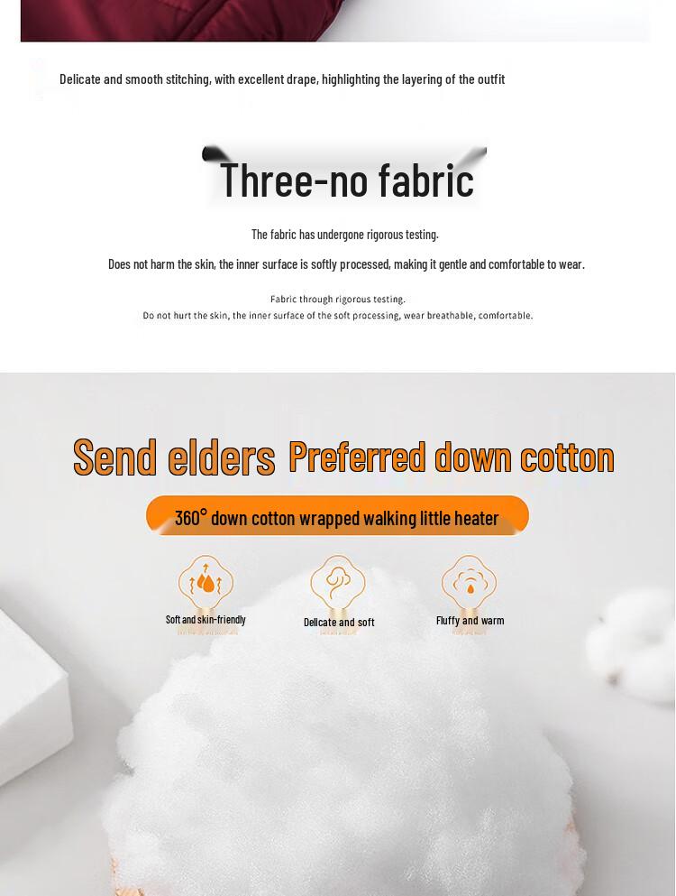 Mid-aged & Elderly Women's Embroidered Padded Cotton Jacket