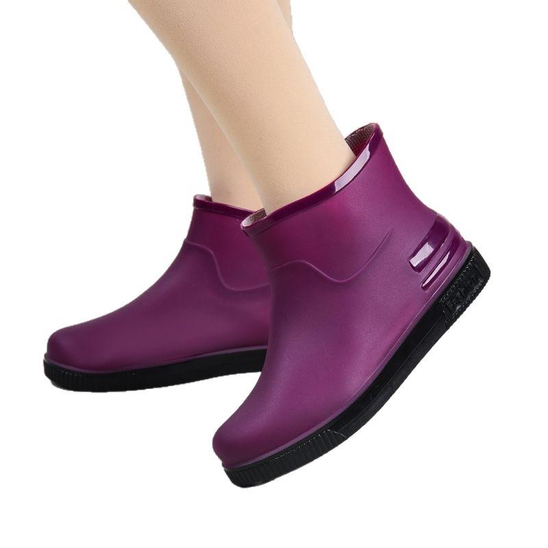 Send Insoles, Fashion Rain Boots, Women's Low-cut Waterproof Shoes, Plus Velvet Warm Rain Boots, Non-slip Rubber Boots