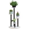 5-Tier Wrought Iron & Wood Plant Display Stand