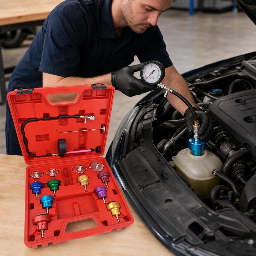Radiator Pressure Leak-Testing Tool Kit Complete Cooling System Tester