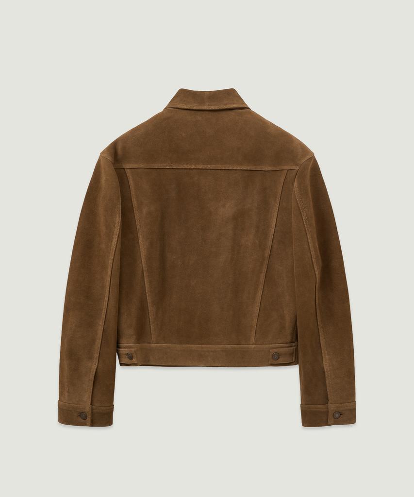 Lmood Werk Cow Suede Trucker Jacket Camel Brown