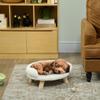 Pet Sofa for Small Dogs & Cats, Removable Plush Cover with Backrest, 47x40x20 cm, Cream