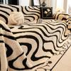 EIFLOY-Stripe Plush Sofa Towel Blanket, 3,4 Seater, Non-slip, Thick Couch Chair Slipcover, Furniture Protector for Cats, Soft