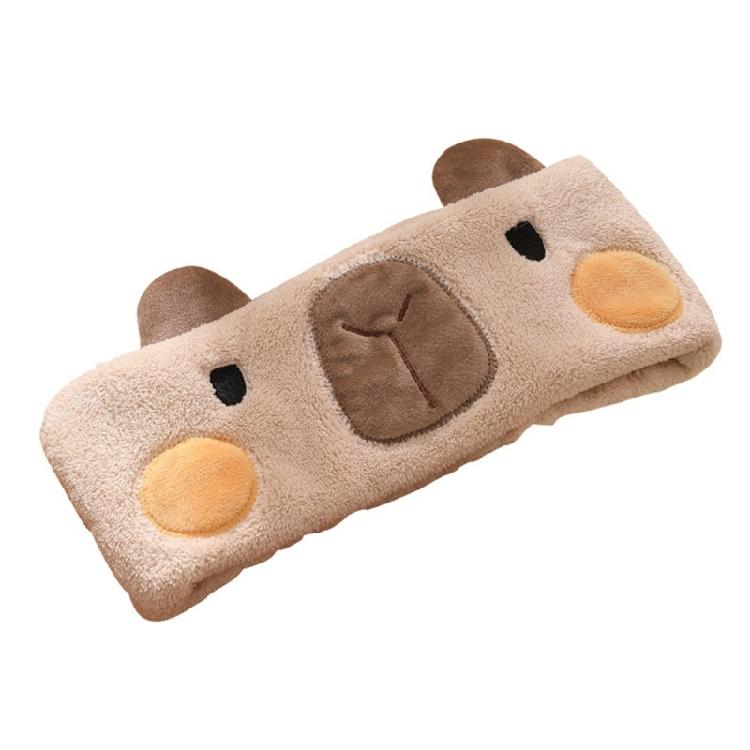 

М яка Зручна Пов язка на Голову Капібари Для Вмивання Обличчя, Нанесення Макіяжу та Очищення М яка Вбираюча Потовщена Пов язка на Голову кавовий