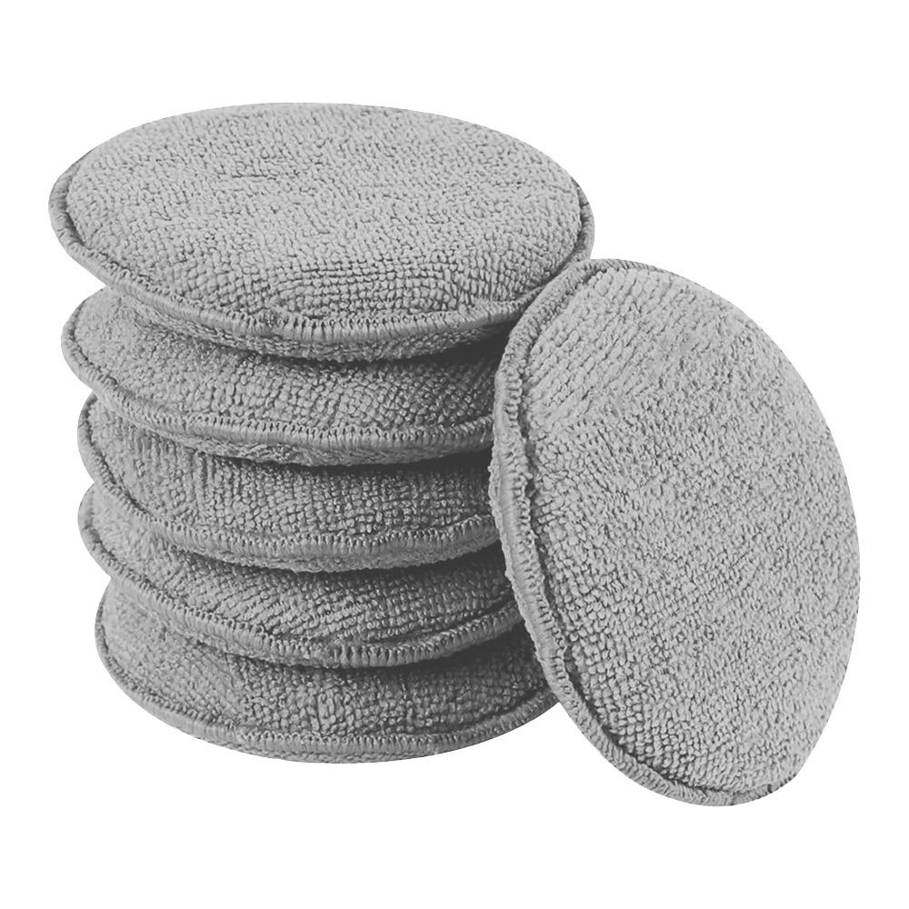 5-Inch Pocket Microfiber Car Waxing Pads - Round Shape for Cleaning