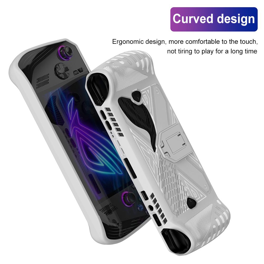 For ASUS ROG ALLY X Game Console Protective Cover With Bracket TPU Soft Protective Shell Shockproof Anti-Scratch Protector  Case